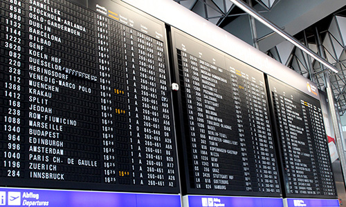 Zeitplan-Anzeigetafel am Flughafen