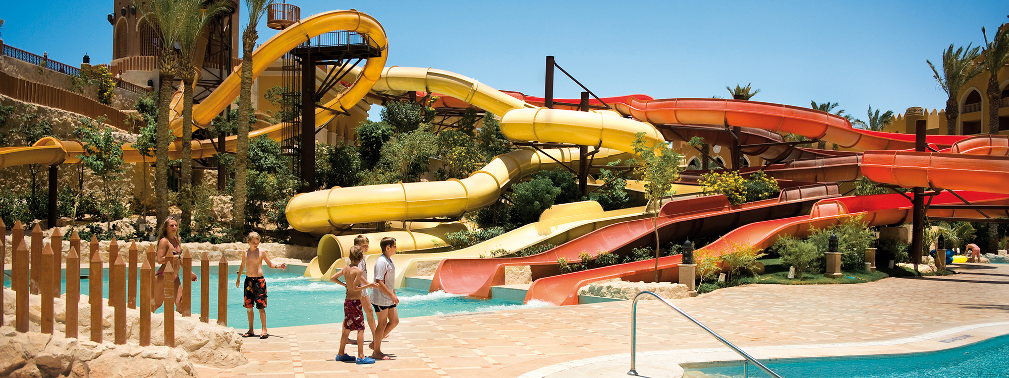 Der Aquapark im Grand Waterworld Makadi ist besonders bei Familien beliebt