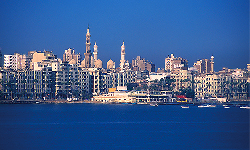 Blick auf die Hafenstadt Alexandria