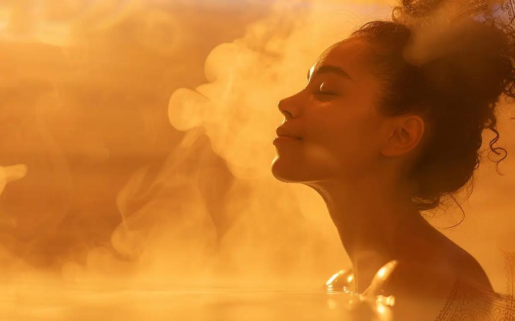 Entspannte Frau im Spa genießt Luxus im Tunesienurlaub